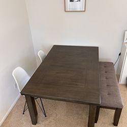 Dining set living spaces (bench, table and chairs)