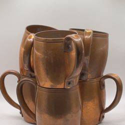 Antique Old colony pure copper ware mule mugs