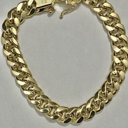 8.5mm 10k Real Gold Miami Cuban Bracelet 7 Inch