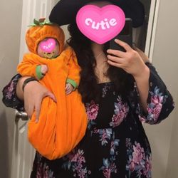 Baby Costume  0 To 6 Months Disfraz De Bebe Pumpkin