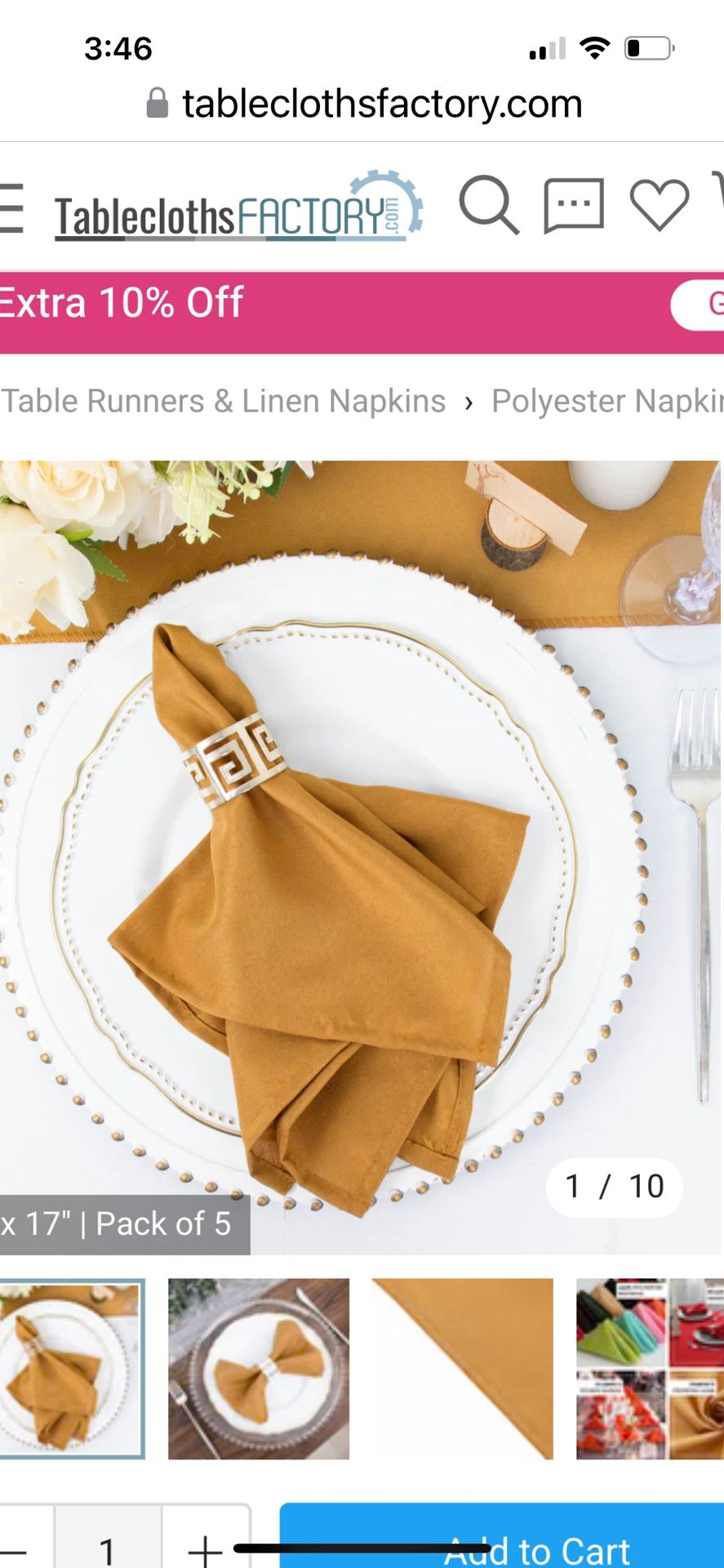 Cloth Napkins ( Gold )