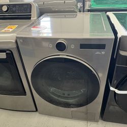 LG 7.8 cu. ft. Dual Invert Heat Pump ventless Electric Dryer with DirectDrive Motor, AI Sensor Dry in Black Stainless Steel