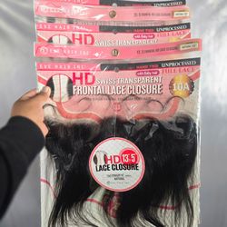 13x5 Hd lace closure human hair  10" new