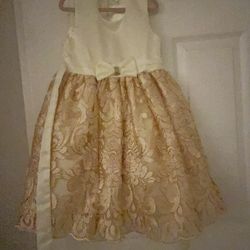 Girls Gold Tahari Dress Size 5