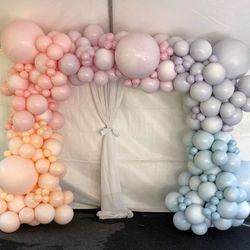 Pastel Rainbow Balloon Arch