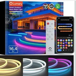 New Lumary Smart Neon Rope Light for Outside, RGBAICW Flexible Color Changing Rope Light Waterproof