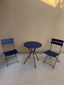 Blue Outdoor Patio Table Set