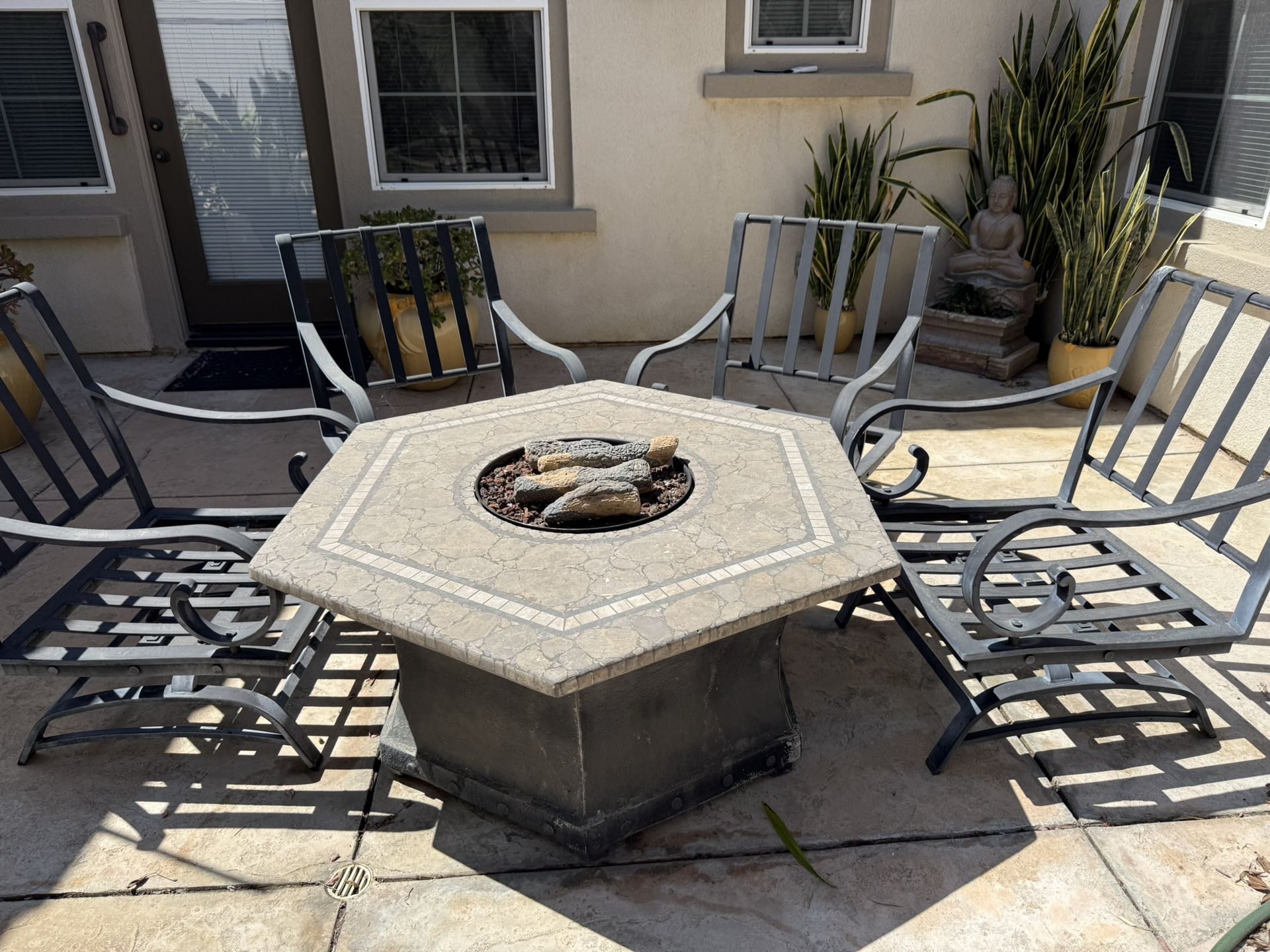 Gas Fire Pit With 4 Chairs