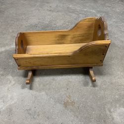 Vintage Wood Doll/Baby Rocking Cradle
