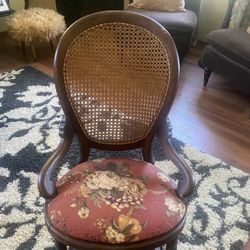 Antique Rocking Chair With Cane Back