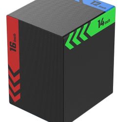 3-in-1 Plyo Box – Plyometric Jump Box with Durable High-Density Foam Core and Non-Slip Surface for Box Jumps, Squats, and Home Gym Workouts
