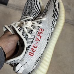 Like New Size 9.5 Yeezys - Zebra
