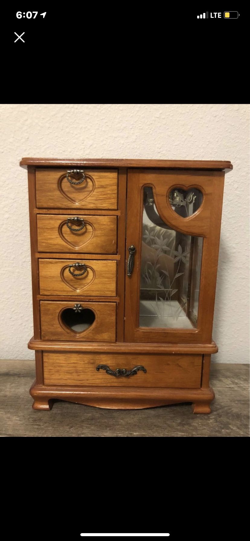gorgeous oak wood armoire jewelry organizer necklace braclet ring holder