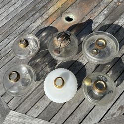 Antique Glass Oil Lamp Font’s lot of 6 - #3