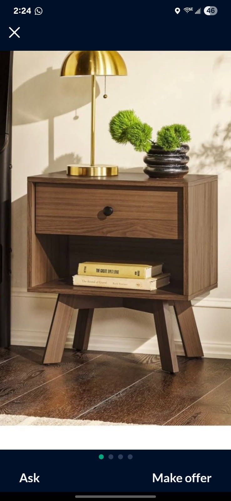 Drawer Nightstand Mocha