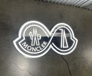 Moncler neon led sign Beverly Hills retail display light