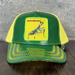 Goorin bros The Farm Animal Heartbreaker Praying Mantis Trucker Hat Exclusive Holo Tags Labels New