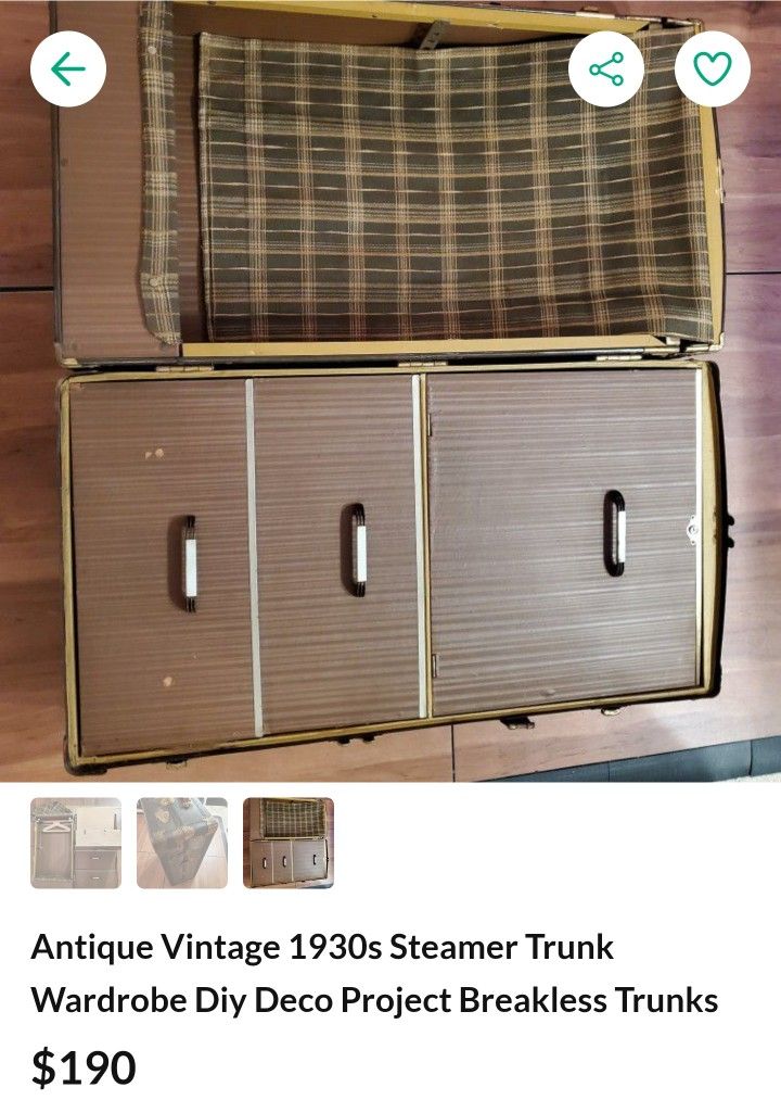 Good DEAL Old Wardrobe Trunk For Project for Sale in Santa