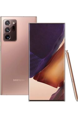 Samsung Galaxy Note20 Ultra (N986B-DS), 5G, International Version (No US Warranty), 256GB 12GB RAM, Mystic Bronze - GSM Unlocked
