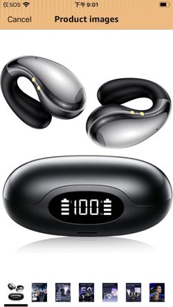 Ultra Open Ear Clip On Earbuds Wireless Bluetooth with AI Real-Time Translation (198+ Languages), 50H Playtime, IP56 Waterproof & LED Display for Trav