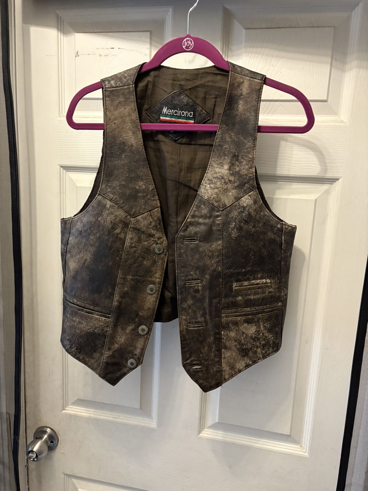 Vintage Authentic 80’s Italian Leather Vest