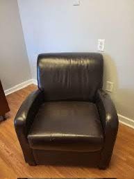 Brown Leather OTTOMAN Chair