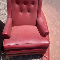 Red Leather Love Seat