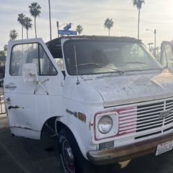 White 1971 Chevy Van 