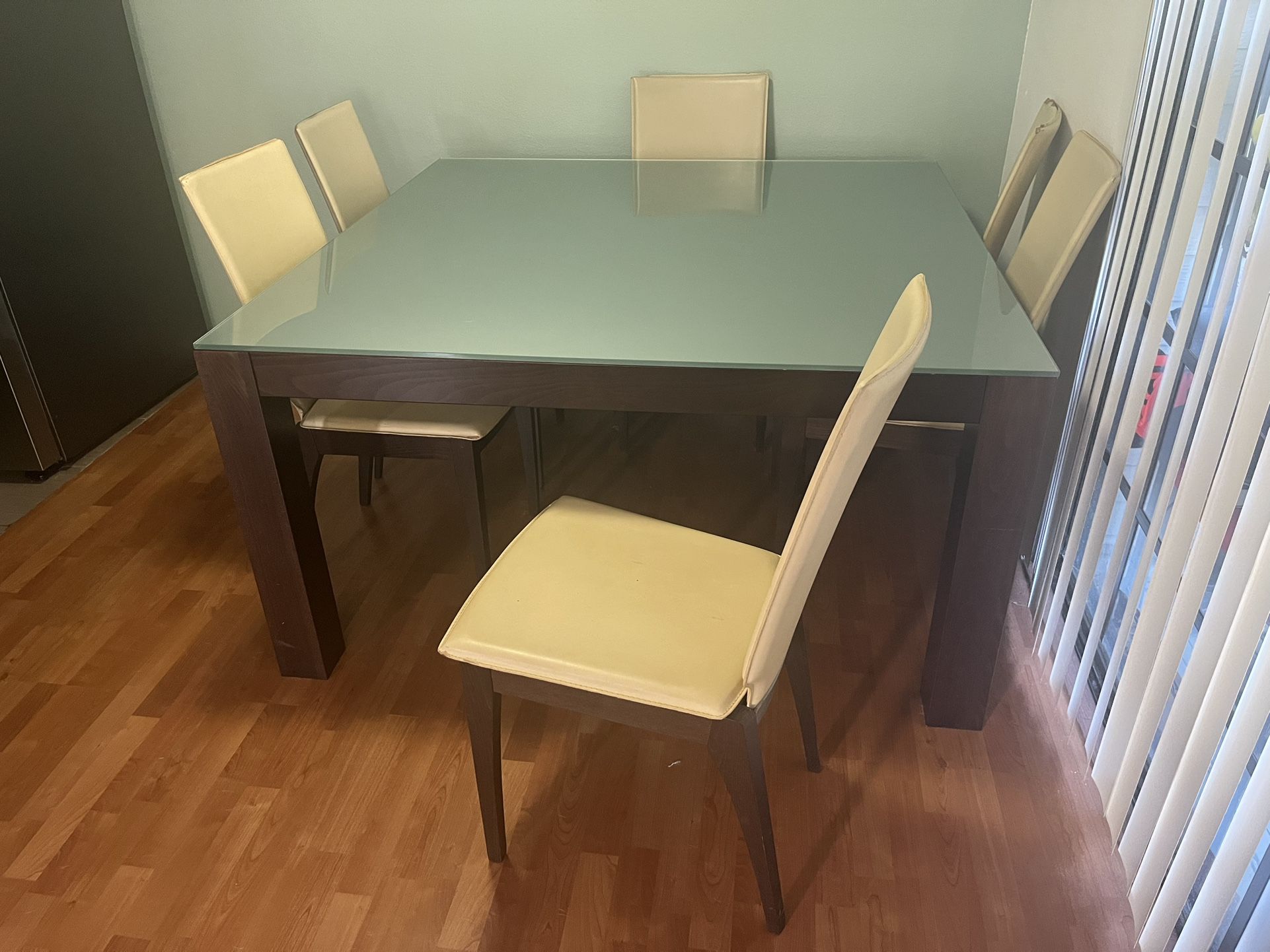 Glass Dining Table with 6 Chairs β Excellent Condition
