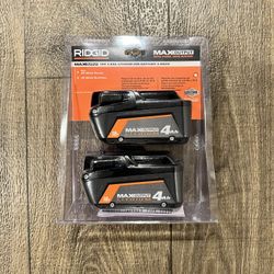 Ridgid 4ah Maximum Output Twin Pack Batteries 