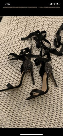 Lace black heels