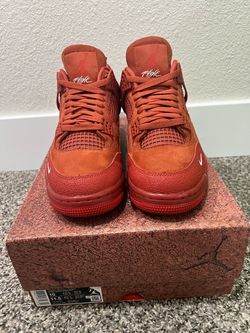 Air Jordan 4 red Suede Sneakers Size 10