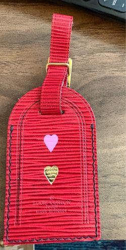 LOUIS VUITTON  AUTHENTIC RED LARGE LUGGAGE TAG