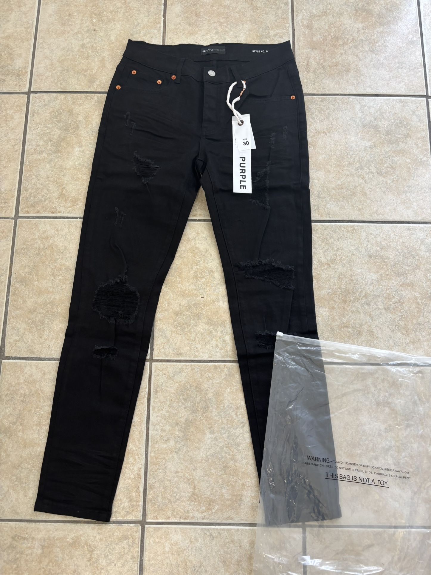 *NWT* BLACK RIPPED PURPLE BRAND JEANS MEN