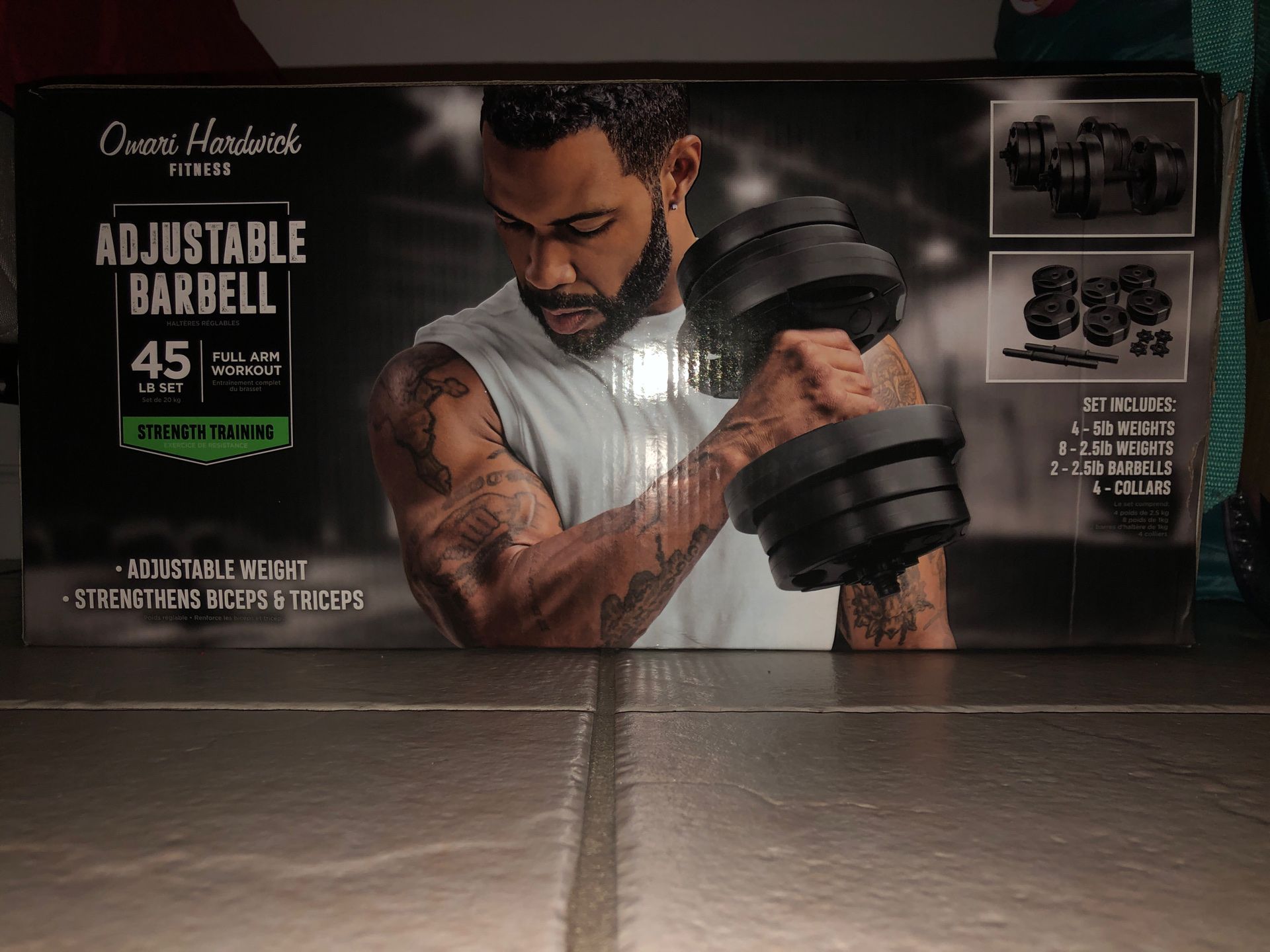 Omari Hardwick Fitness Adjustable Barbell