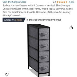 Narrow Dresser With 4 Drawers
