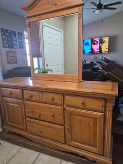 Solid Wood Dresser With Mirror