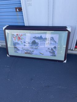 Framed Asian Landscape Painting