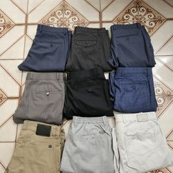 10  Dress Pants And 5 Shirts Size Medium 
