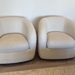 Swivel White Modern Chairs Armchair Living Room Furniture