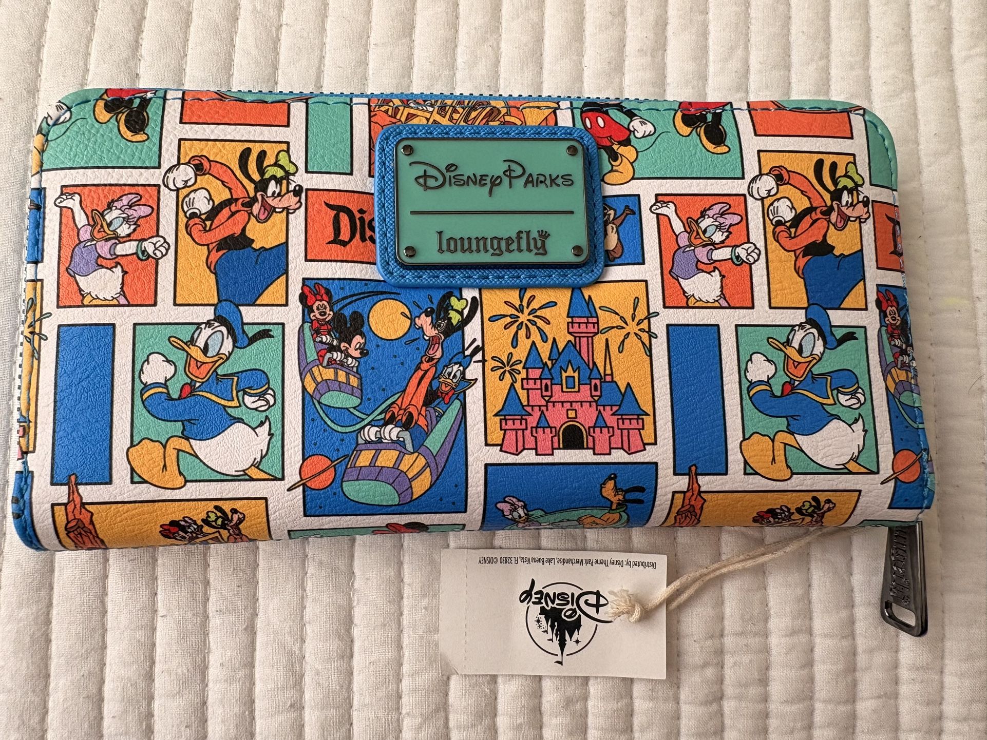 Loungefly Disney Parks Play in the Park Wallet Mickey Minnie Donald Goofy NEW