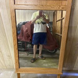 Solid Oak Dresser Mirror