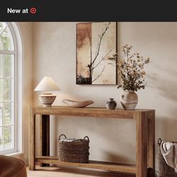 63 Inch Console Table, 2-Tier Farmhouse Narrow Sofa Table Behind Couch, Accent Entrance Console Furniture for Foyer, Entryway, Hallway