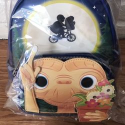 ET I’LL BE RIGHT HERE MINI BACKPACK with ET FLOWER POT WALLET