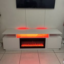 WHITE FIREPLACE TV STANDS 🔥✅🤍