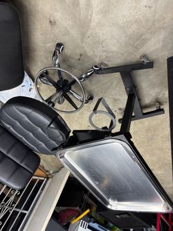 Tattoo Artist Chair with back rest and Tattoo Tray on wheels