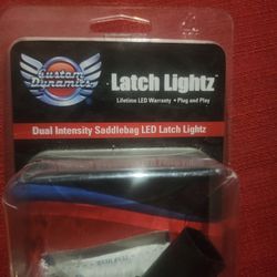 Custom dynamics latch saddlebag of lights