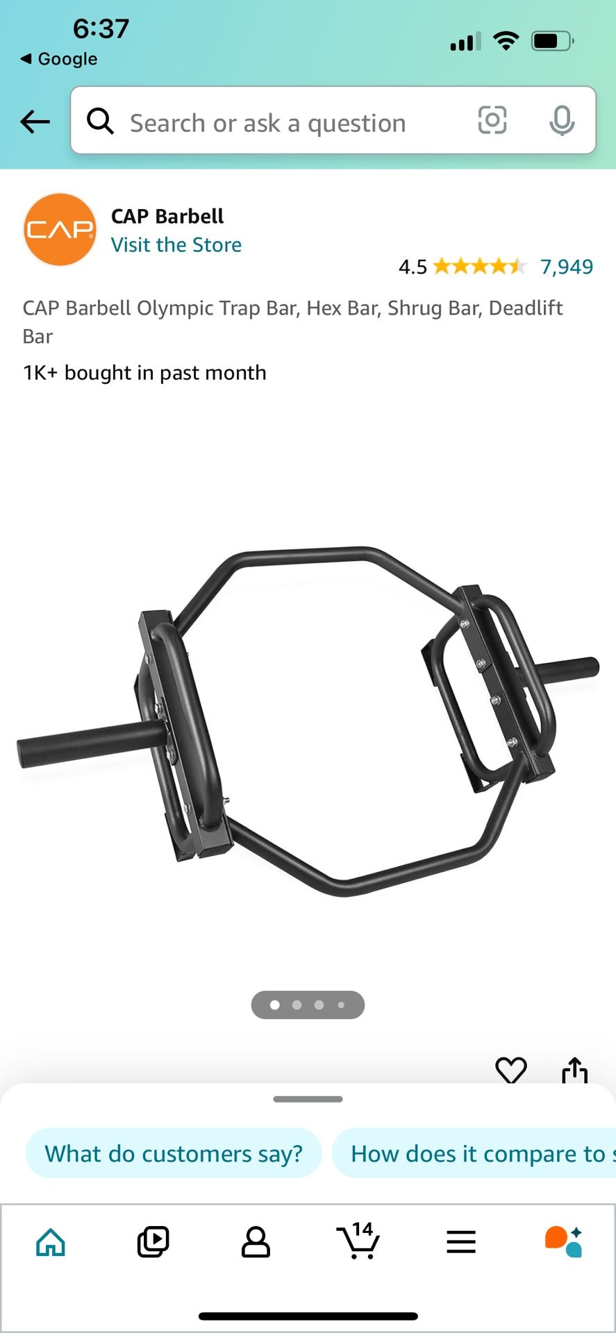 Set: CAP Barbell Olympic Traps Bar/ Deadlift Bar & T-Bar Multi Grip Handle Bar