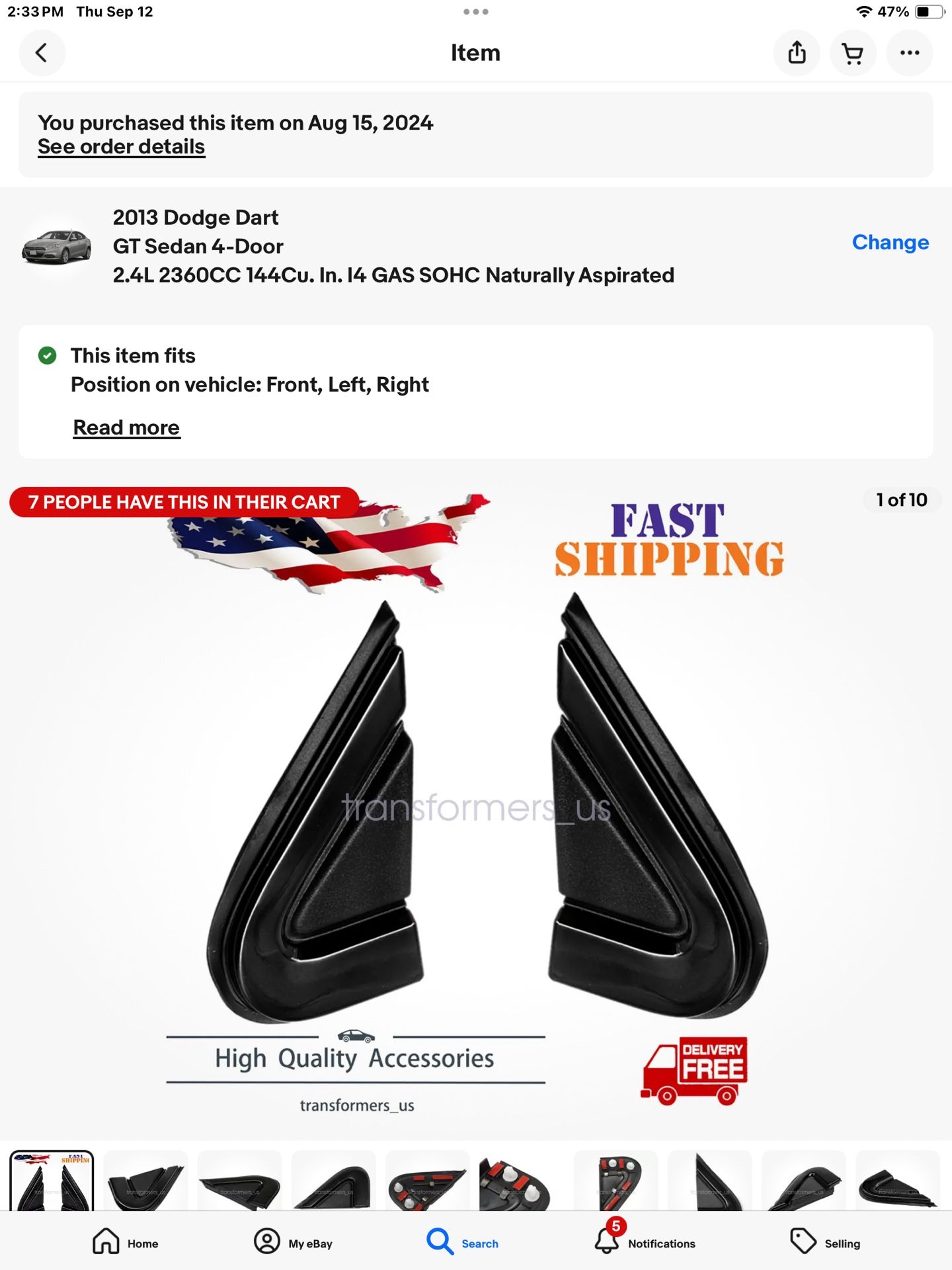 Dodge Dart Corner Trim