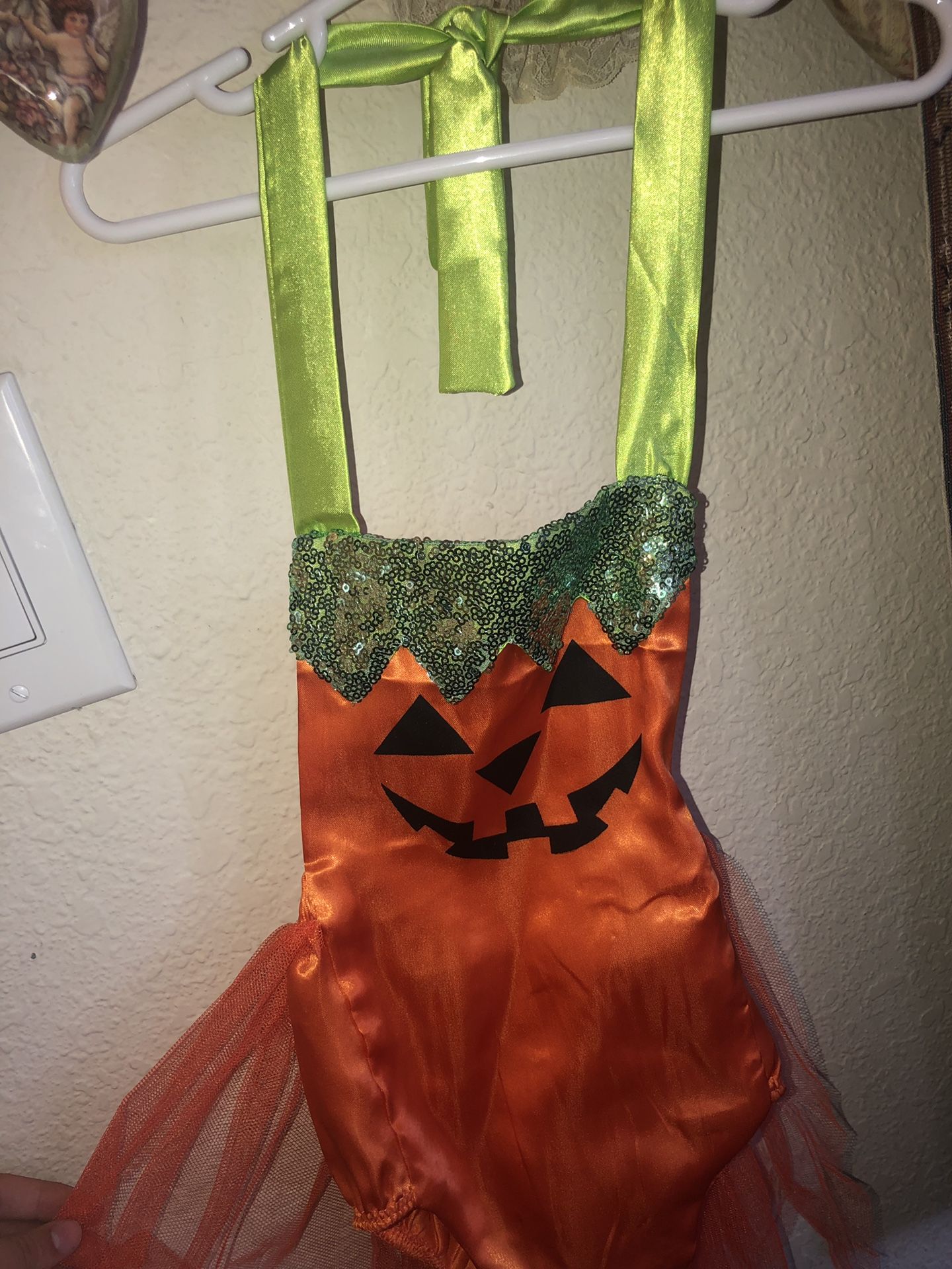 Baby girl size 3-6 months pumpkin costume romper